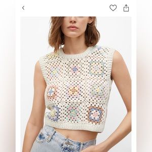 Women’s crochet crop top, Mango , size XS-S